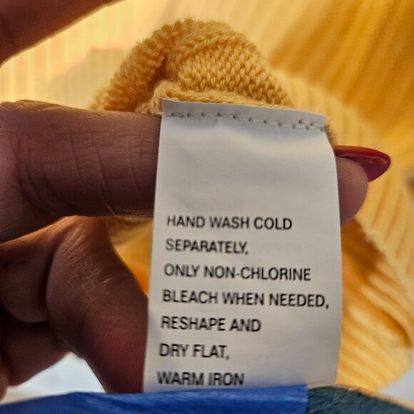 Jeanne Pierre Woman's Med Cotton Ribbed Turtleneck Knit Sweater Yellow Medium - Picture 7 of 12